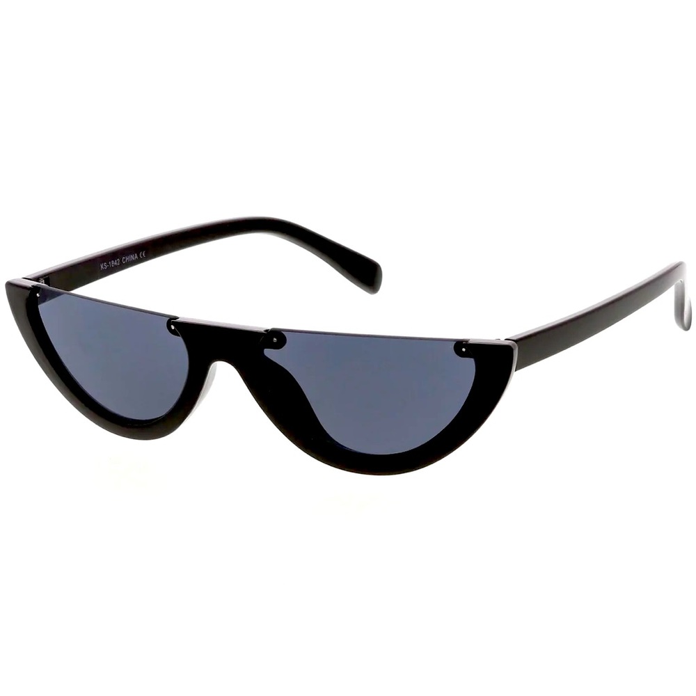 Black Flat Top Cut Off Sunglasses